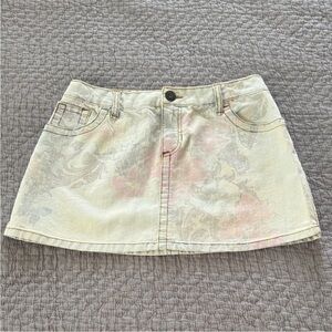 Mudd Floral Design Denim Skirt
